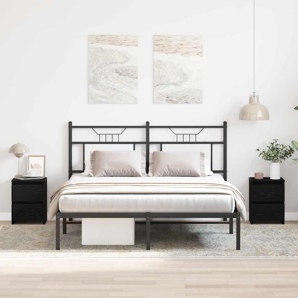 vidaXL Κομοδίνο 2 pcs Μαύρη δρυς 30 x 30 x 40 cm Επεξεργασμένο ξύλο