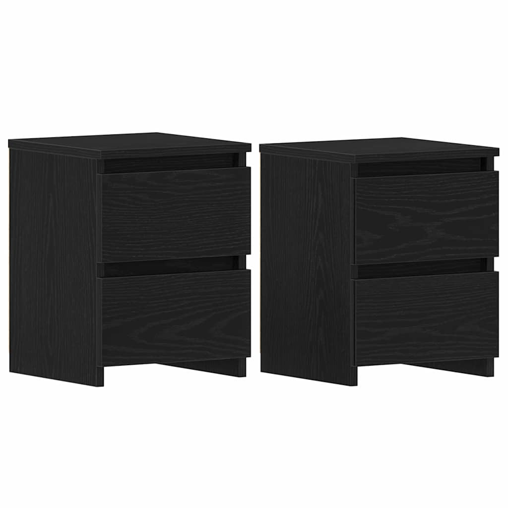 vidaXL Κομοδίνο 2 pcs Μαύρη δρυς 30 x 30 x 40 cm Επεξεργασμένο ξύλο