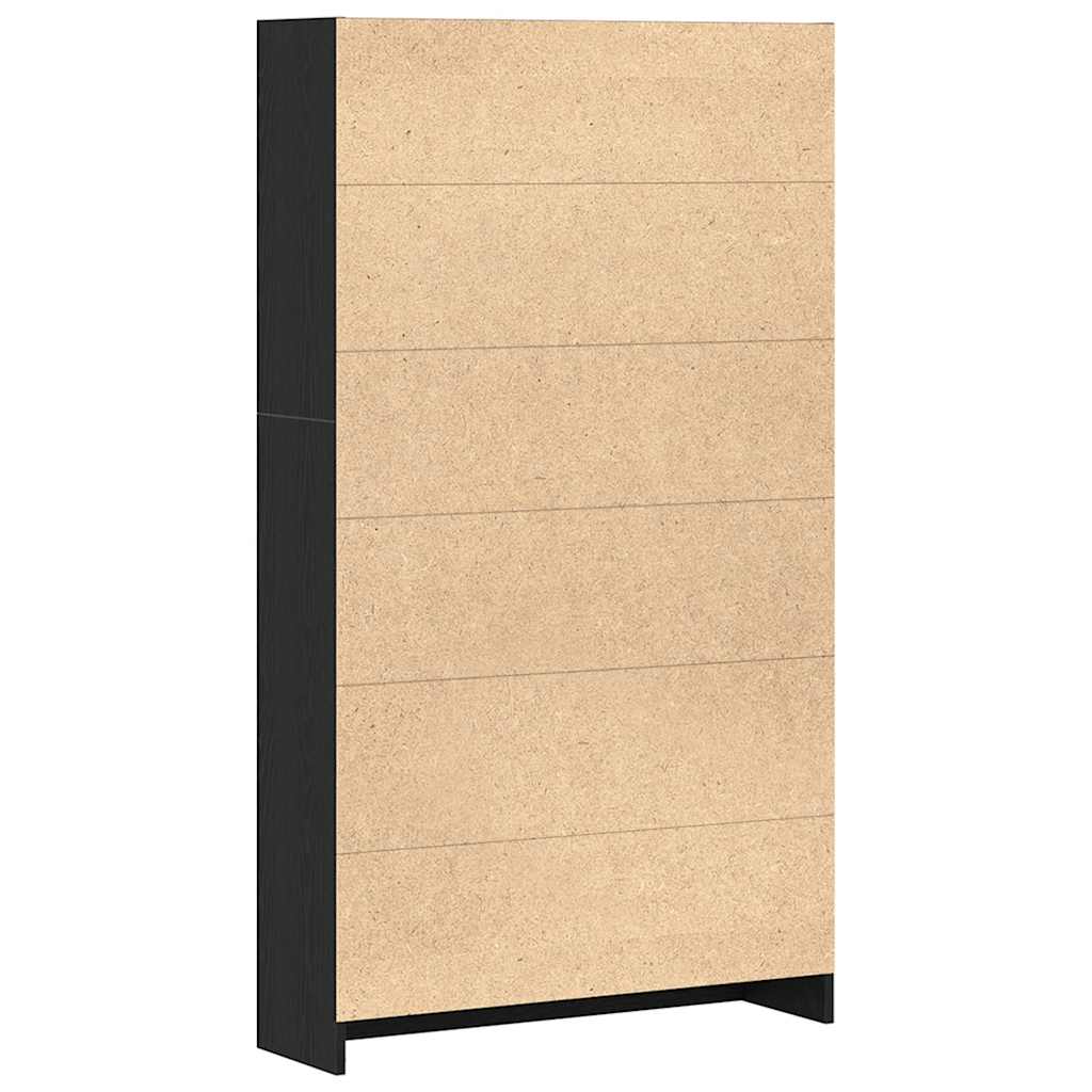 vidaXL Βιβλιοθήκη 4 Επιπέδων Μαύρη Δρυς 80x24x143 εκ. από Τεχνητό Ξύλο