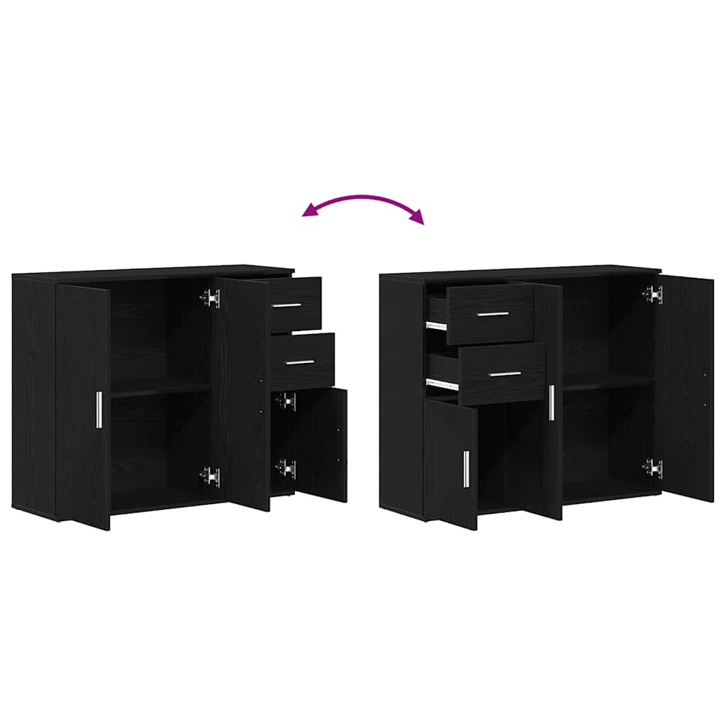 vidaXL Μπουφές Μαύρης Δρυός 91x29,5x75 εκ. από Τεχνητό Ξύλο