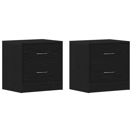 vidaXL Κομοδίνα 2 τεμ. Μαύρη Δρυς 40x30x40 εκ. από Τεχνητό Ξύλο