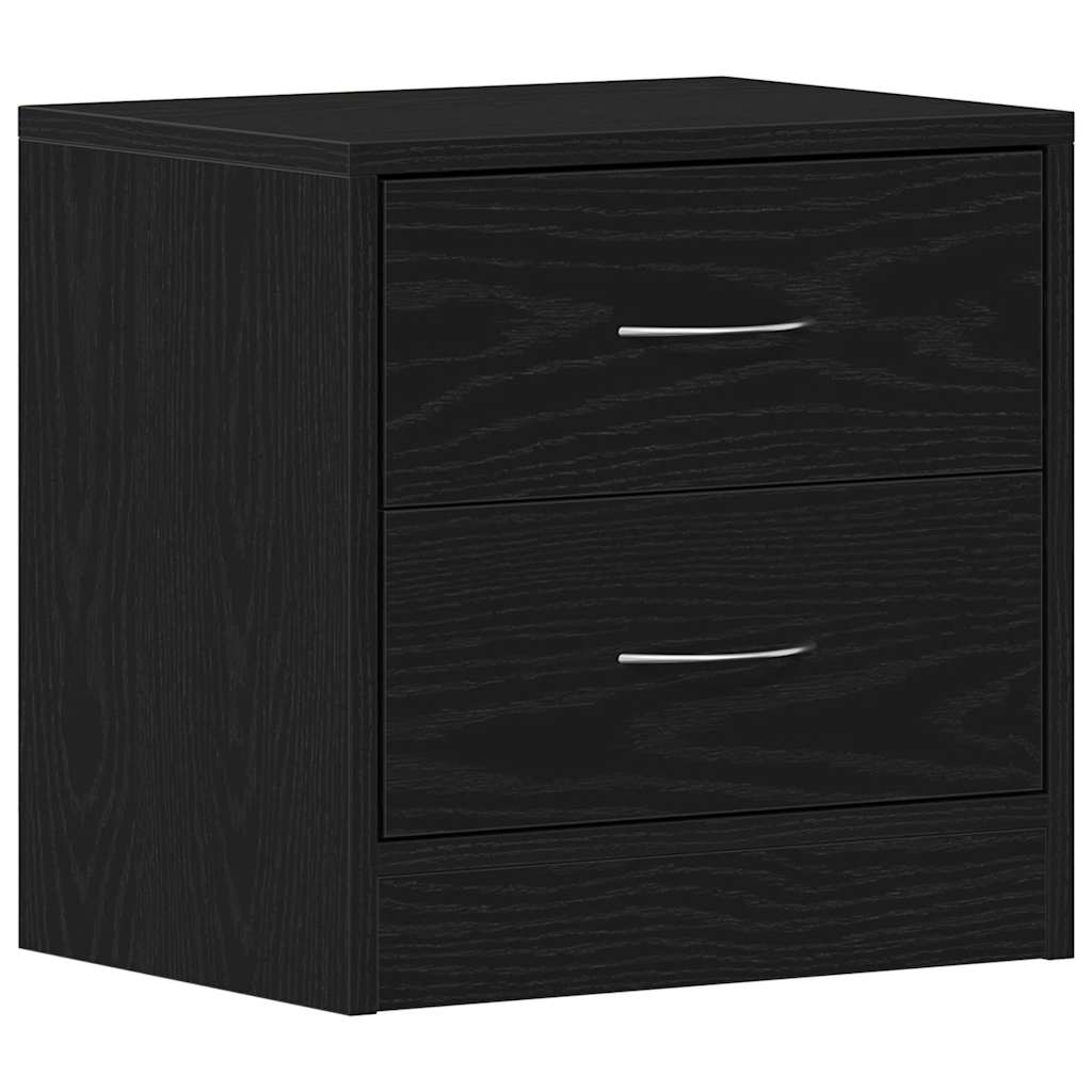 vidaXL Κομοδίνα 2 τεμ. Μαύρη Δρυς 40x30x40 εκ. από Τεχνητό Ξύλο