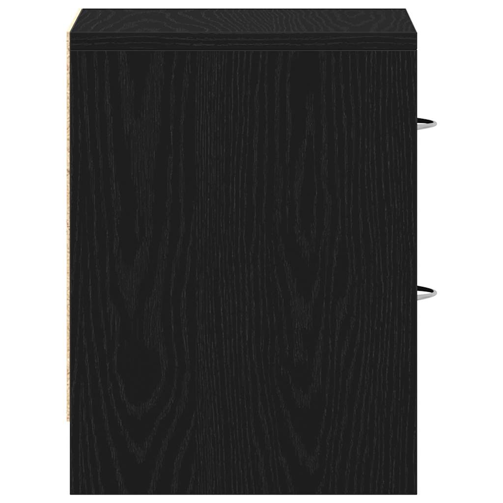 vidaXL Κομοδίνα 2 τεμ. Μαύρη Δρυς 40x30x40 εκ. από Τεχνητό Ξύλο