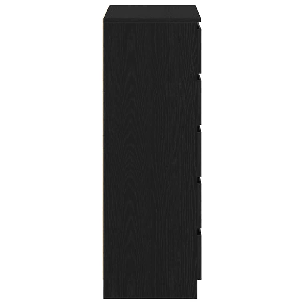 vidaXL Συρταριέρα Μαύρη Δρυς 60x36x103 εκ. από Τεχνητό Ξύλο