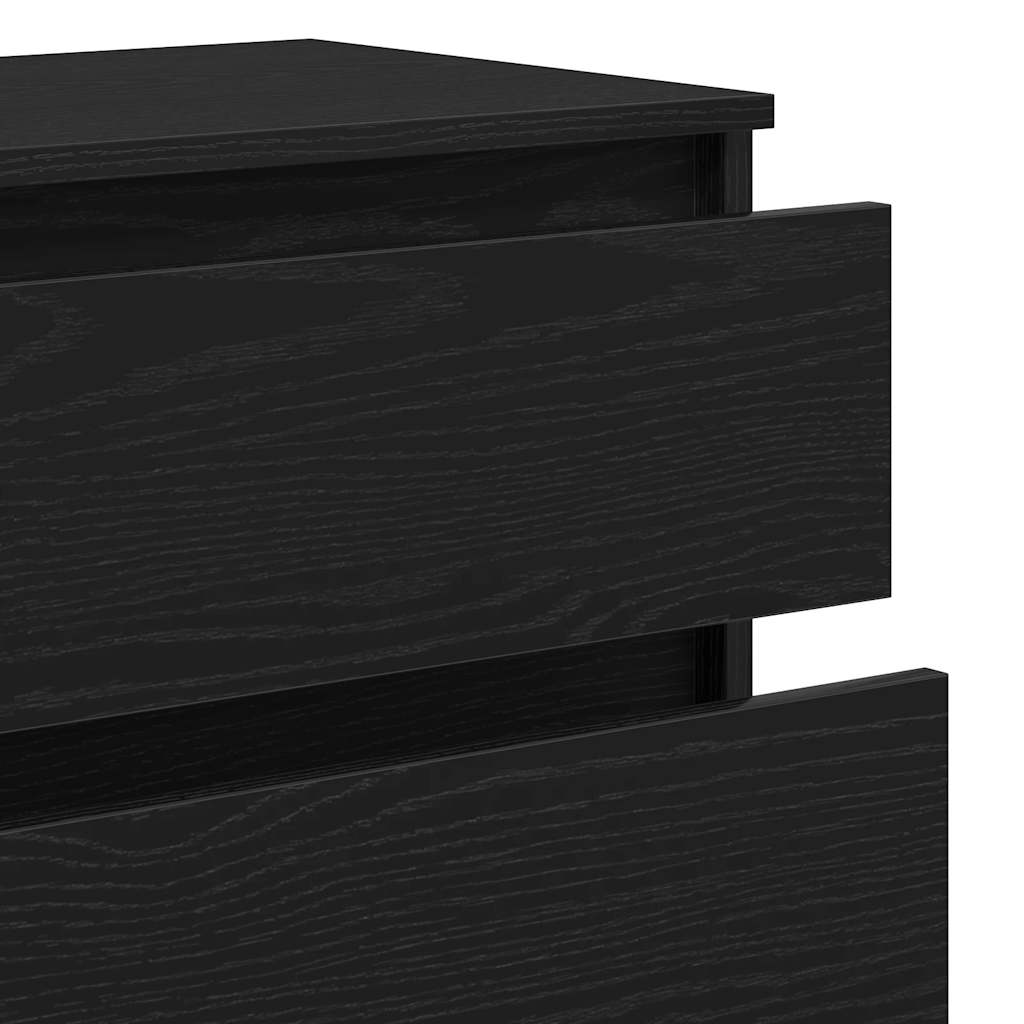 vidaXL Συρταριέρα Μαύρη Δρυς 60x36x103 εκ. από Τεχνητό Ξύλο