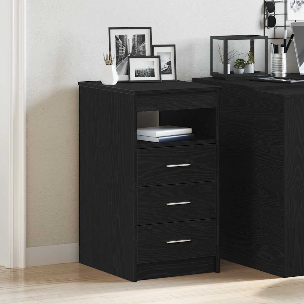 vidaXL Συρταριέρα Μαύρη Δρυς 40x50x76 εκ. από Τεχνητό Ξύλο