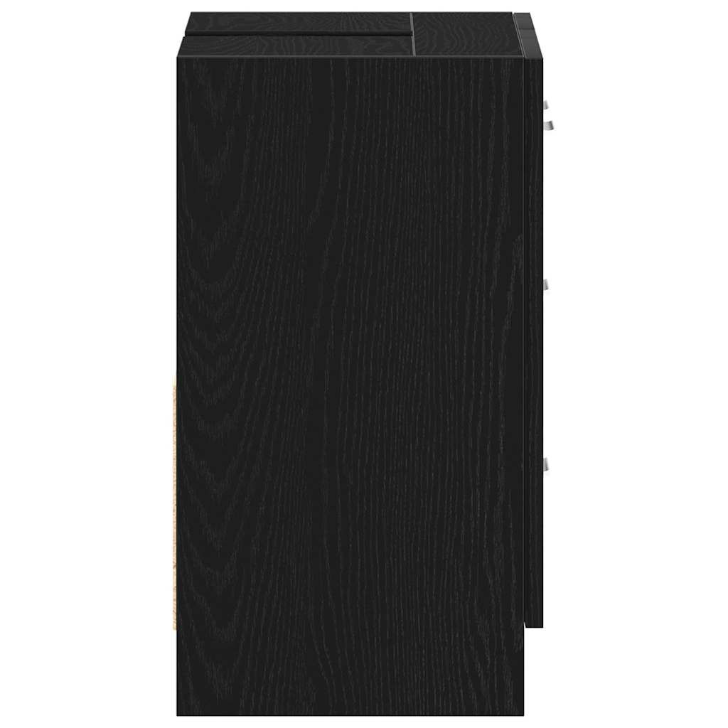 vidaXL Ντουλάπι Νιπτήρα Μαύρο Δρυς 63x30x54 εκ. από Τεχνητό Ξύλο