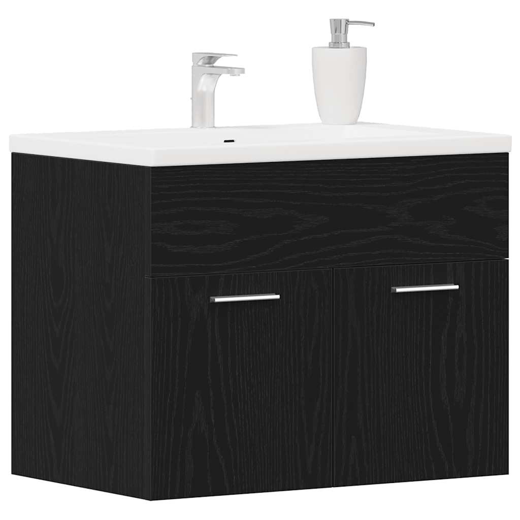 vidaXL Ντουλάπι Νιπτήρα Μπάνιου Μαύρο Δρυς 60x38,5x46 εκ. από Τεχνητό Ξύλο