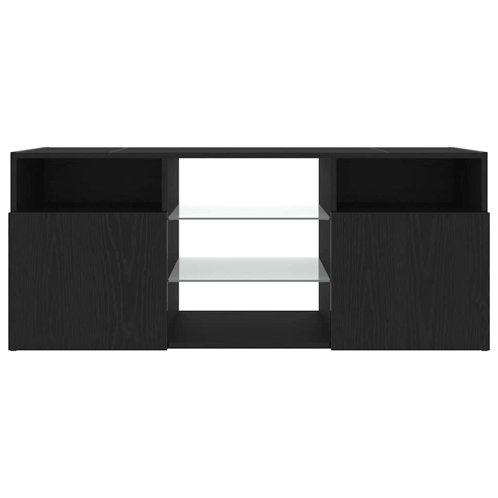 vidaXL Έπιπλο Τηλεόρασης με Φωτιστικά LED Μαύρο Δρυς 120x30x50 εκ. από Τεχνητό Ξύλο