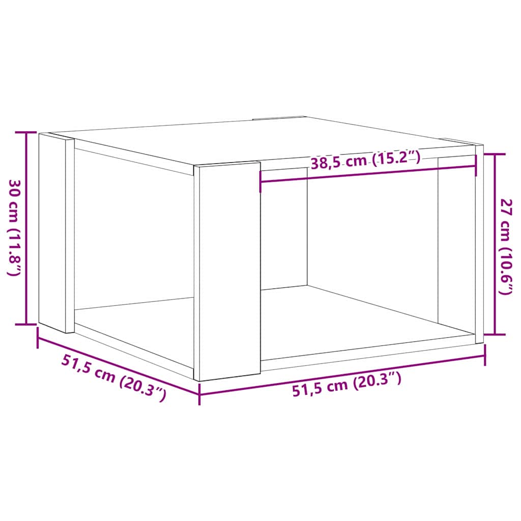vidaXL Τραπεζάκι σαλονιού Μαύρη δρυς 85 x 55 x 31 cm