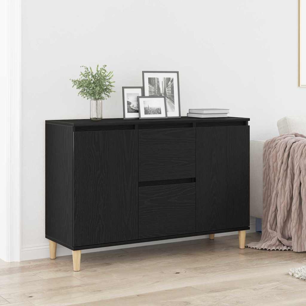 vidaXL Πλαϊνό γραφείο Μαύρο 102 x 35 x 60 εκ Επεξεργασμένο ξύλο