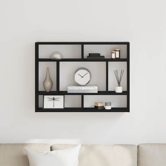 vidaXL Ράφι Τοίχου Μαύρη Δρυς 75x16x55 εκ. από Τεχνητό Ξύλο