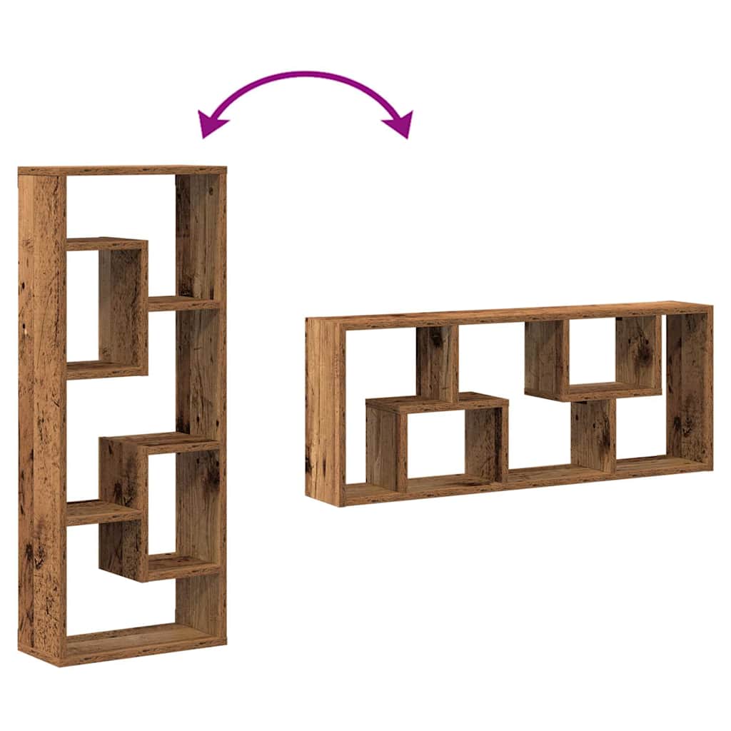 vidaXL Ράφι Τοίχου από Παλιό Ξύλο 36 x 16 x 90 εκ. από Τεχνητό Ξύλο