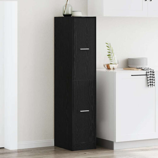 vidaXL Ντουλάπι Φαρμακείου Μαύρο Δρυς 30x41x144,5 εκ. από Τεχνητό Ξύλο