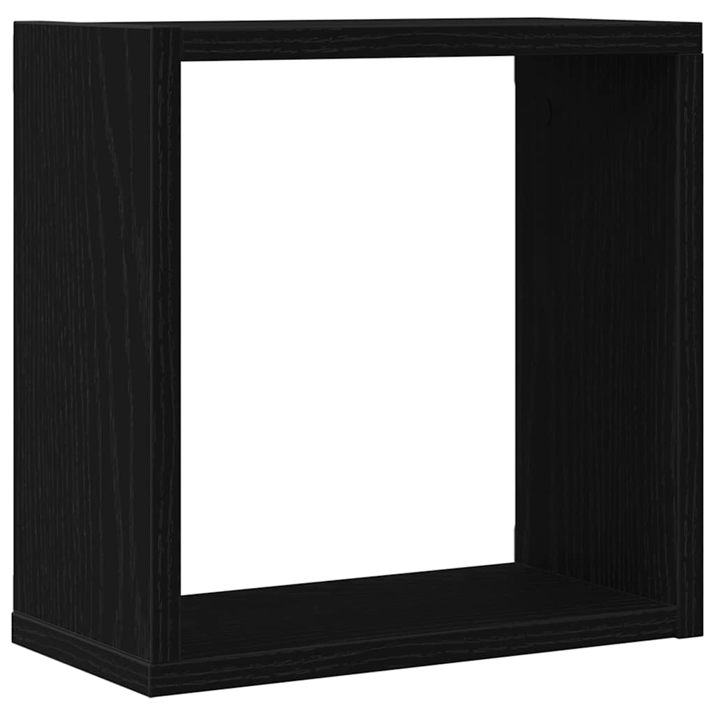vidaXL Ράφια Τοίχου Κύβοι 2 τεμ. Μαύρο Δρυς 30x15x30 εκ. από Τεχνητό Ξύλο
