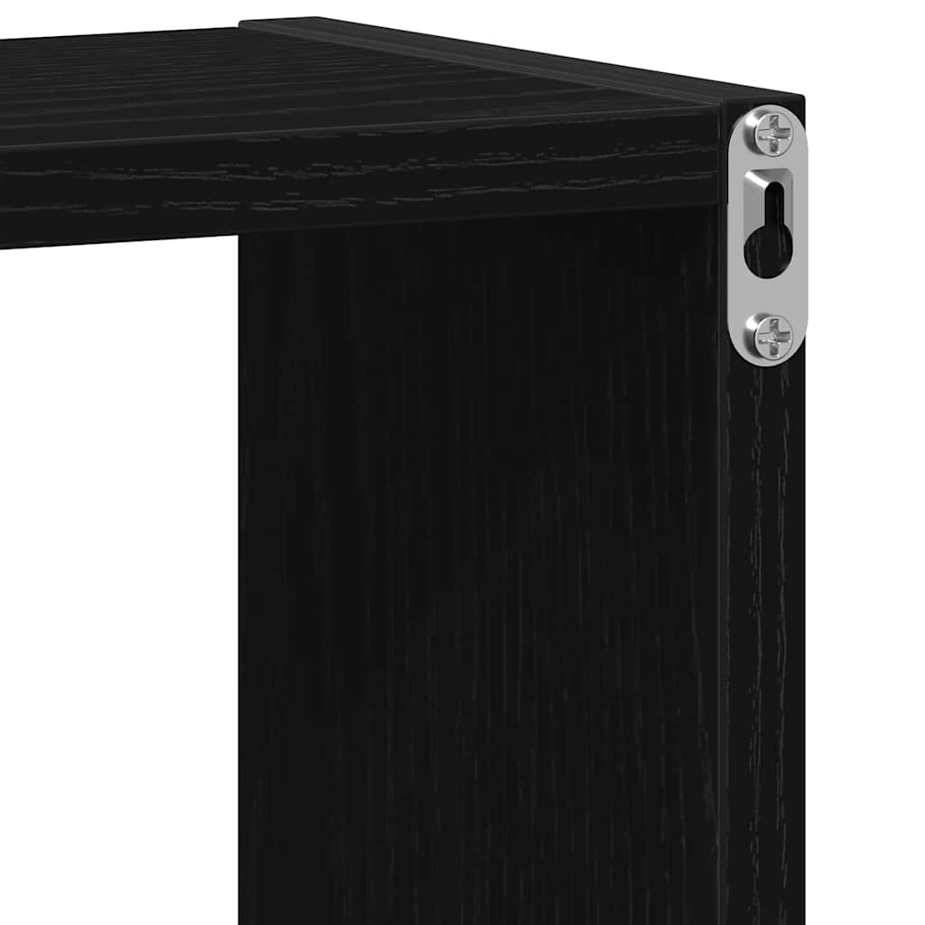 vidaXL Ράφια Τοίχου Κύβοι 2 τεμ. Μαύρο Δρυς 30x15x30 εκ. από Τεχνητό Ξύλο