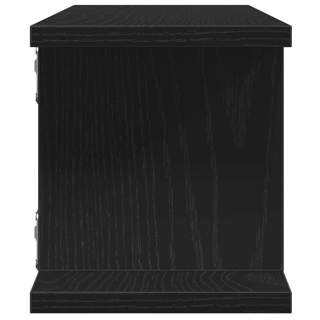 vidaXL Ράφια τοίχου 2 τεμάχια Μαύρη βελανιδιά 75x18x20 cm