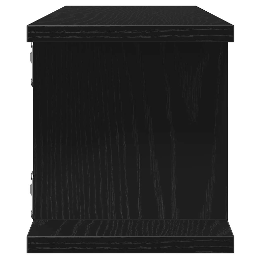 vidaXL Ράφια Τοίχου 2 τεμ. Μαύρη Δρυς 105x18x20 εκ. από Τεχνητό Ξύλο