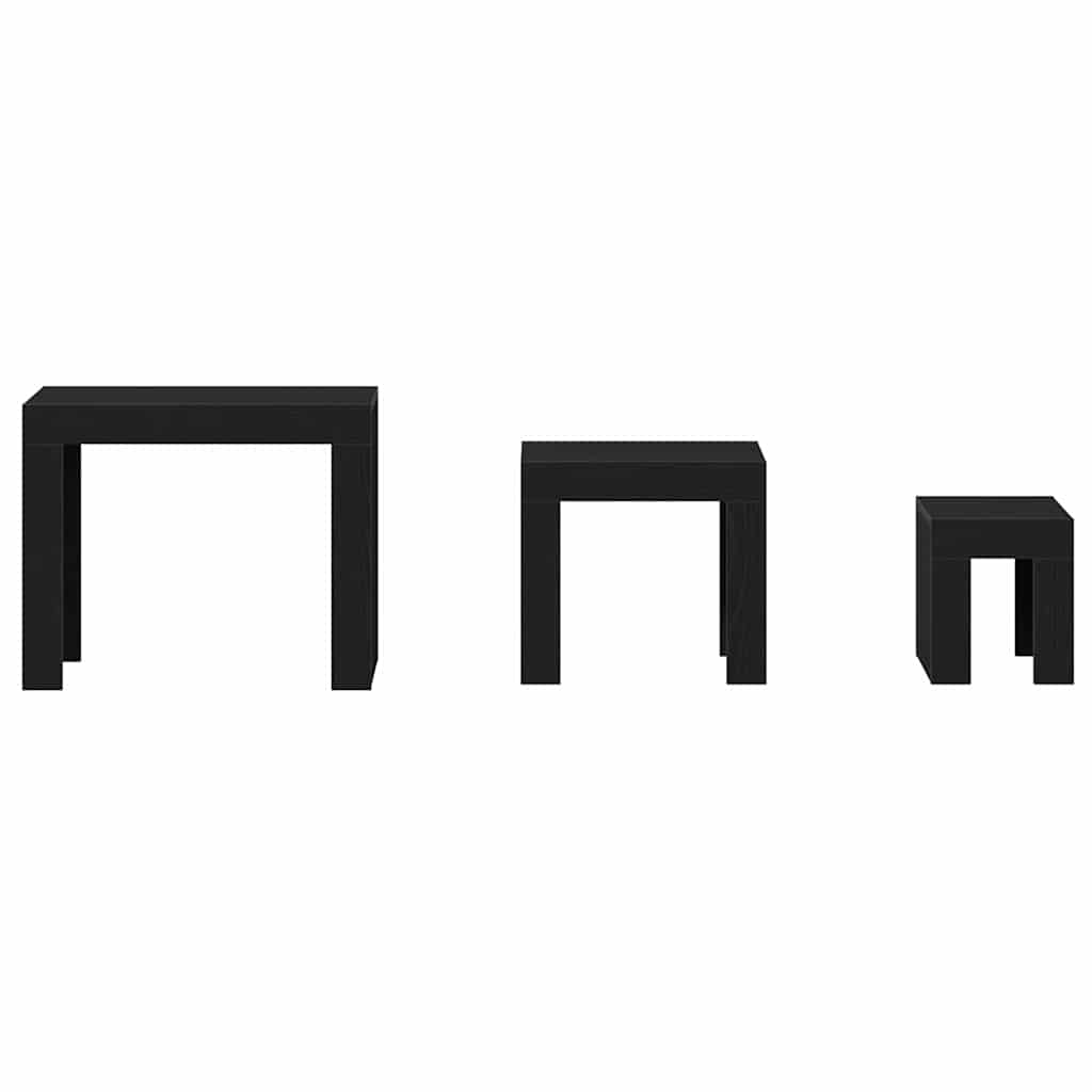 vidaXL Τραπέζι Σαλονιού με Στηρίγματα 3 pcs Μαύρη δρυς 61 x 30 x 50 εκ