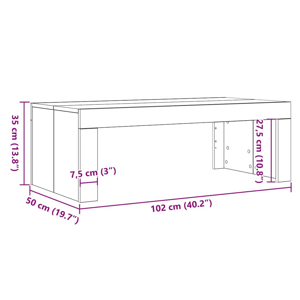 vidaXL Τραπεζάκι σαλονιού Μαύρη δρυς
