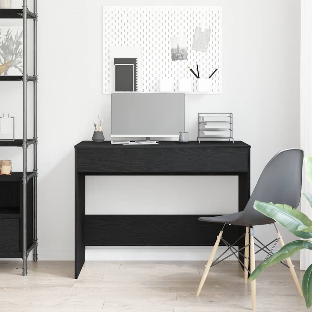 vidaXL Γραφείο Μαύρη Δρυς 101 x 50 x 76,5 εκ. από Τεχνητό Ξύλο