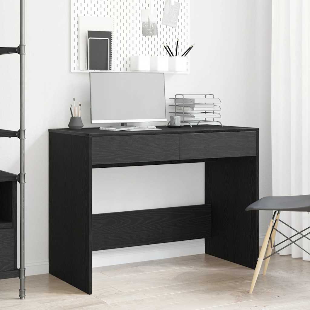 vidaXL Γραφείο Μαύρη Δρυς 101 x 50 x 76,5 εκ. από Τεχνητό Ξύλο