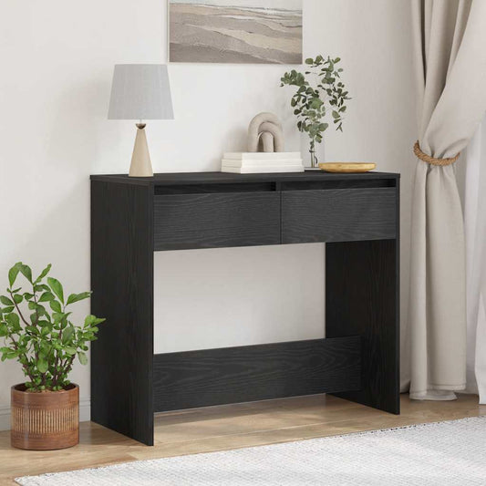 vidaXL Κονσόλα Τραπεζιού Μαύρη Δρυς 89 x 41 x 76,5 εκ. από Τεχνητό Ξύλο
