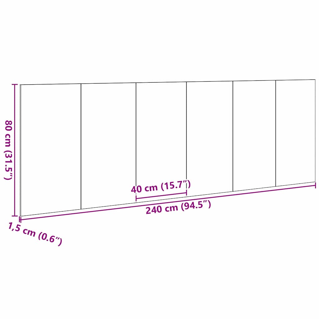 vidaXL Κεφαλάρι Μαύρη δρυς 240 x 1,5 x 80 εκ. Επεξεργασμένο ξύλο