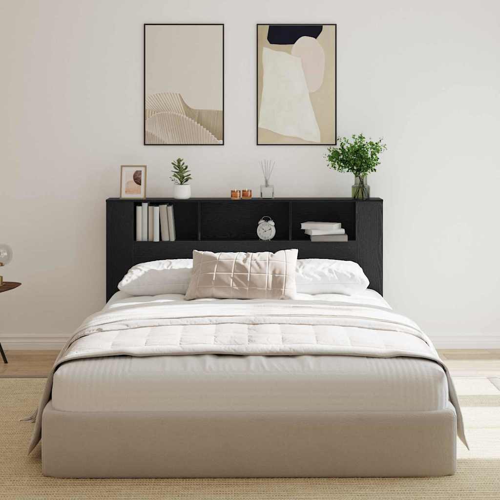 vidaXL Κρεβάτι με Κεφαλάρι Μαύρη δρυς 180 x 18.5 x 102.5 εκ.