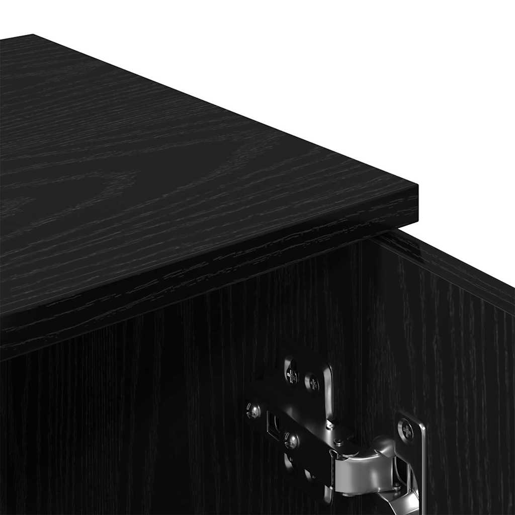vidaXL Πλαϊνό γραφείο Μαύρη Οξυά 30 x 30 x 70 εκ. Επεξεργασμένο ξύλο