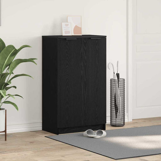 vidaXL Ντουλάπα Παπουτσιών με ράφι Μαύρη δρυς 59 x 35 x 100 εκ
