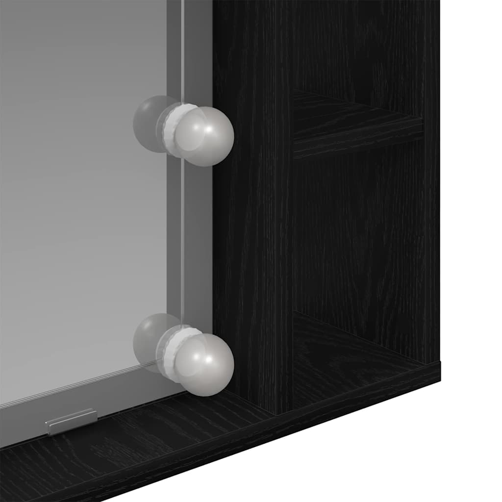 vidaXL Ντουλάπα Καθρέφτη Μαύρη δρυς 76 x 15 x 55 εκ Επεξεργασμένο ξύλο