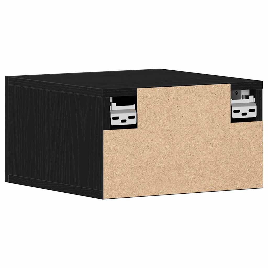 vidaXL Τοίχου κομοδίνο Μαύρη Οξυά 35 x 35 x 20 εκ Επεξεργασμένο ξύλο