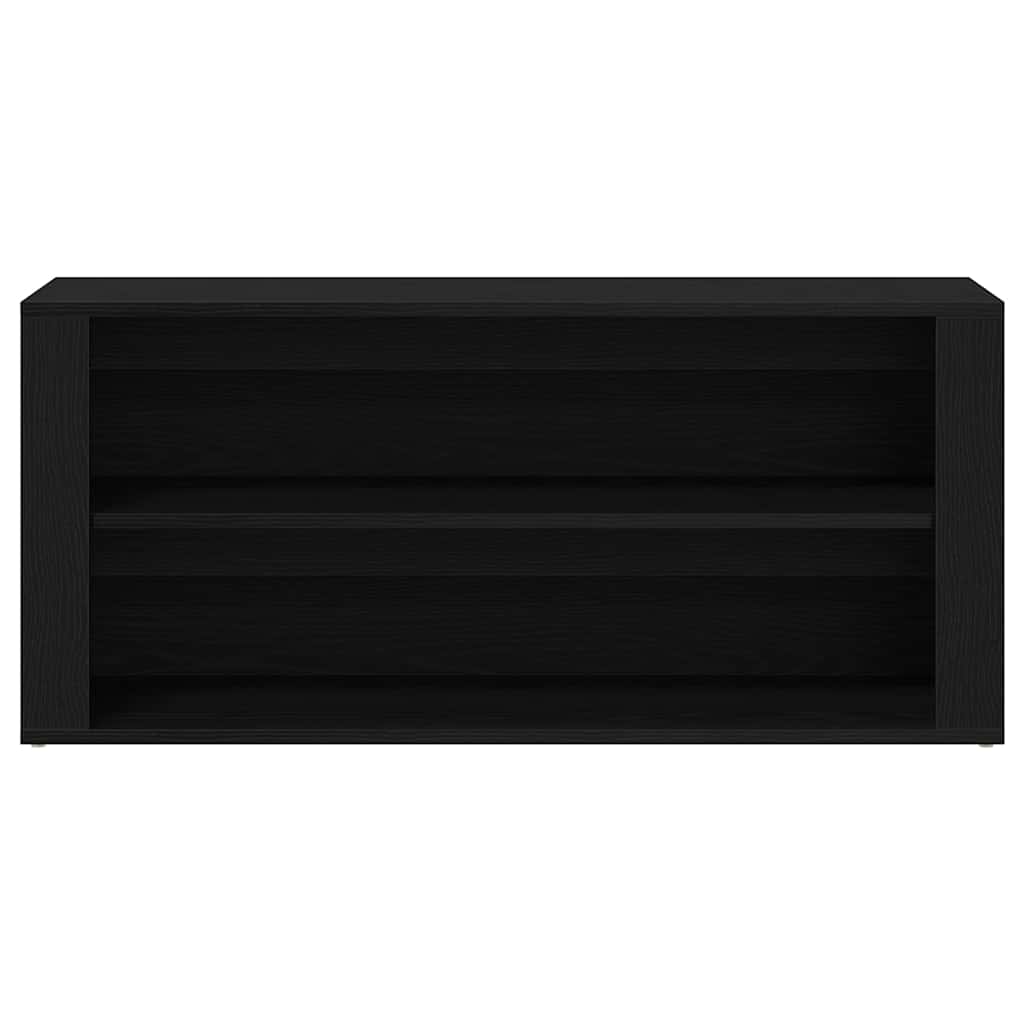 vidaXL Παγκάκι Παπουτσιών Μαύρο Δρυς 100x35x45 εκ. από Τεχνητό Ξύλο
