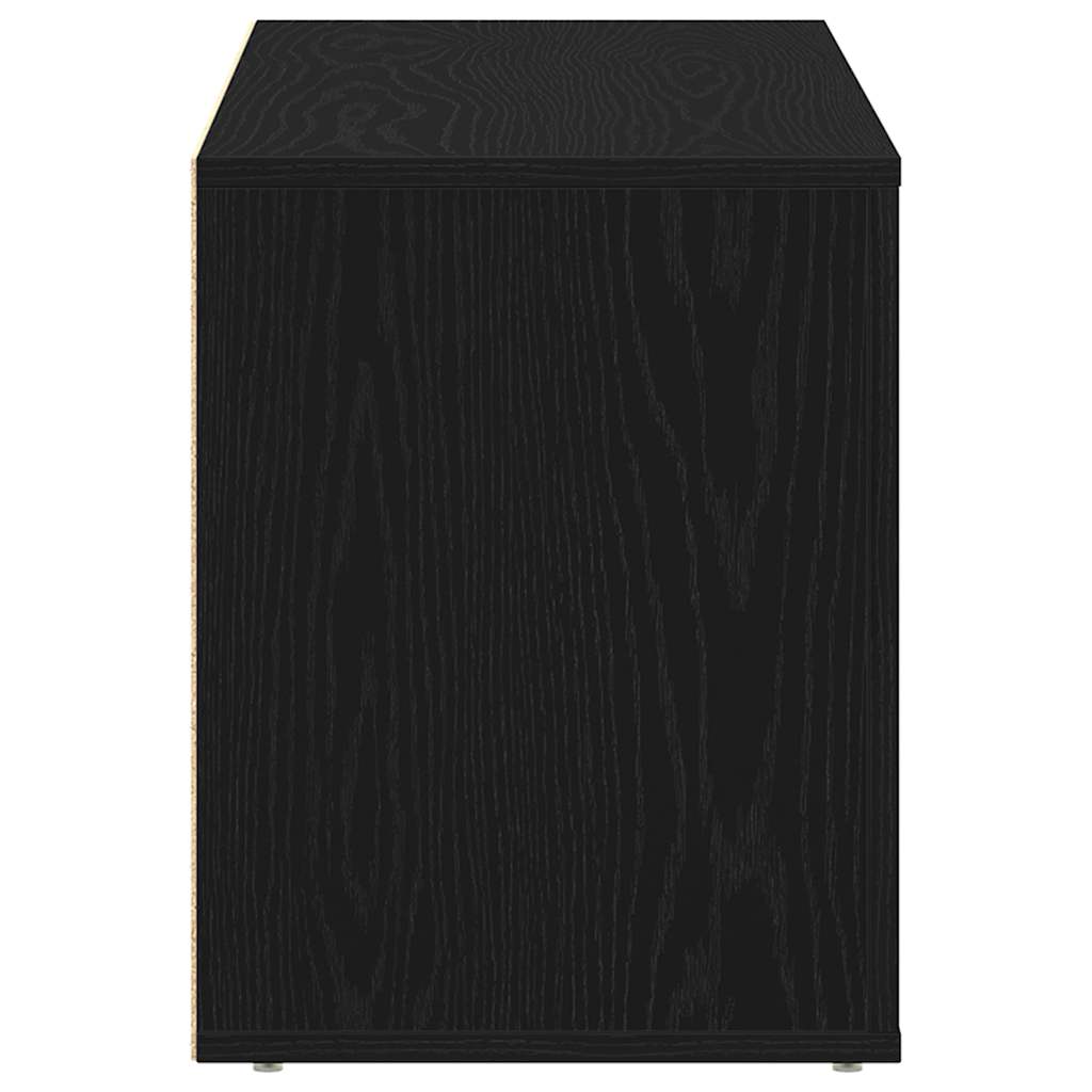 vidaXL Παγκάκι Παπουτσιών Μαύρο Δρυς 100x35x45 εκ. από Τεχνητό Ξύλο