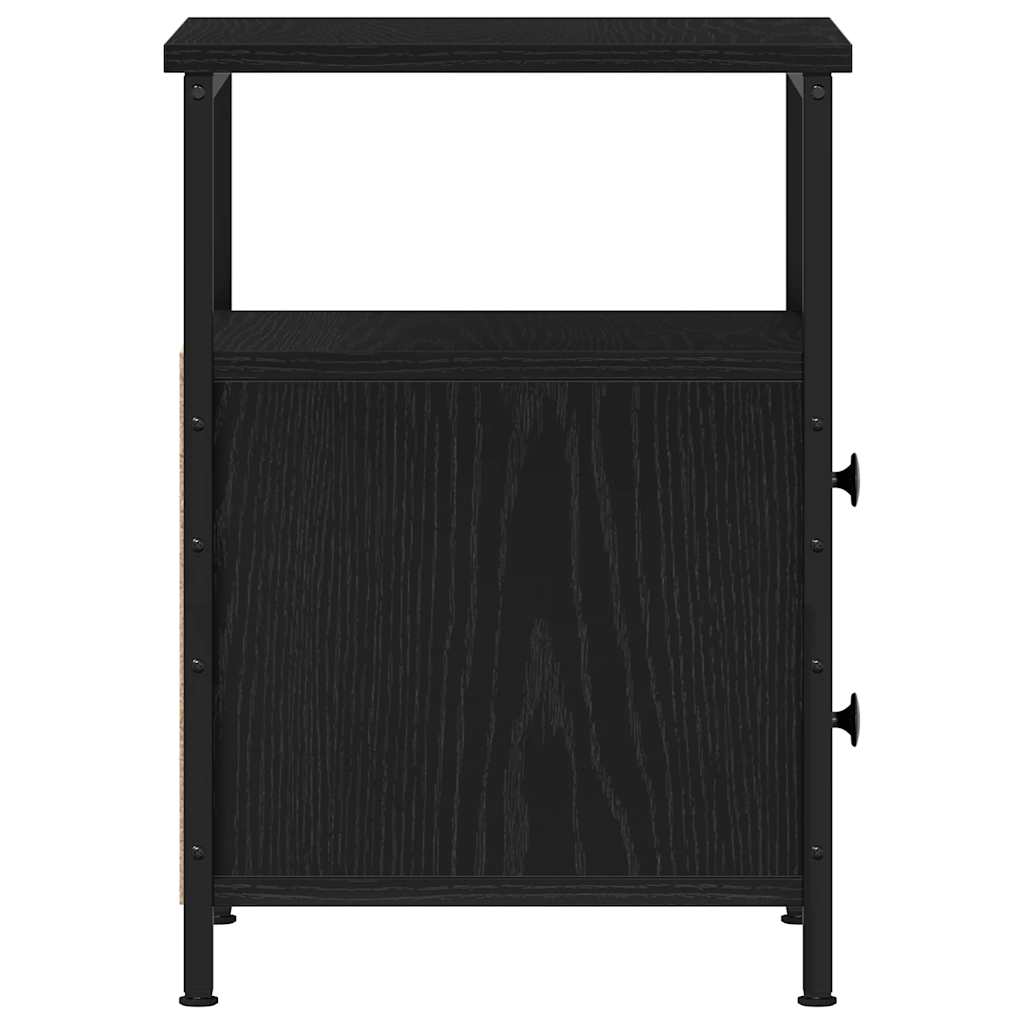 vidaXL Κομοδίνο Μαύρο Δρυς 34x35,5x50 εκ. από Τεχνητό Ξύλο