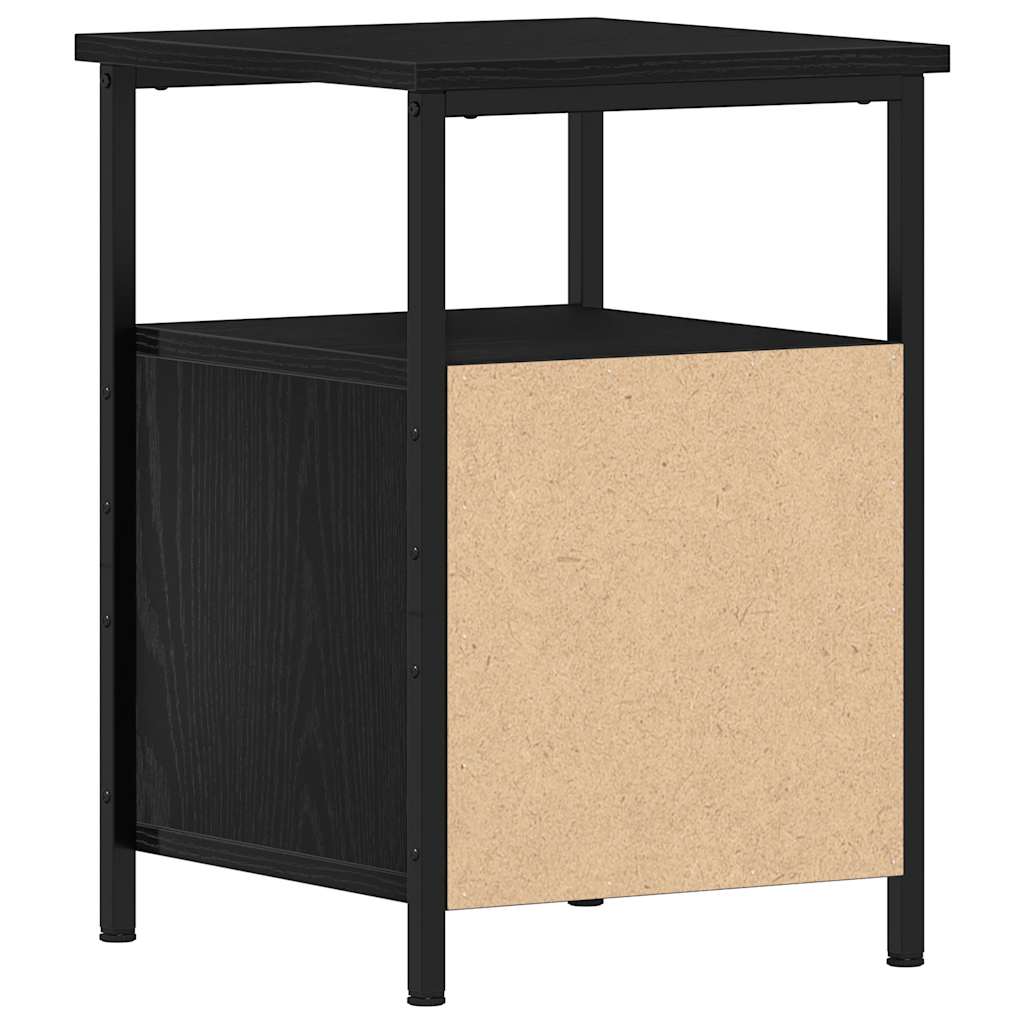 vidaXL Κομοδίνο Μαύρο Δρυς 34x35,5x50 εκ. από Τεχνητό Ξύλο