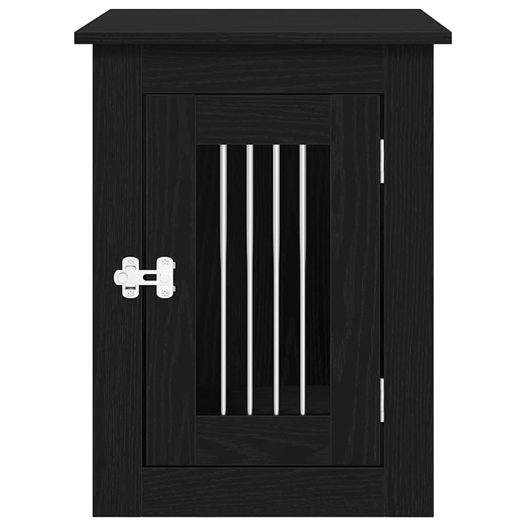 vidaXL Έπιπλα Κλουβιού για Σκύλους Μαύρο Δρυς 62 x 45 x 59 εκ. από Τεχνητό Ξύλο