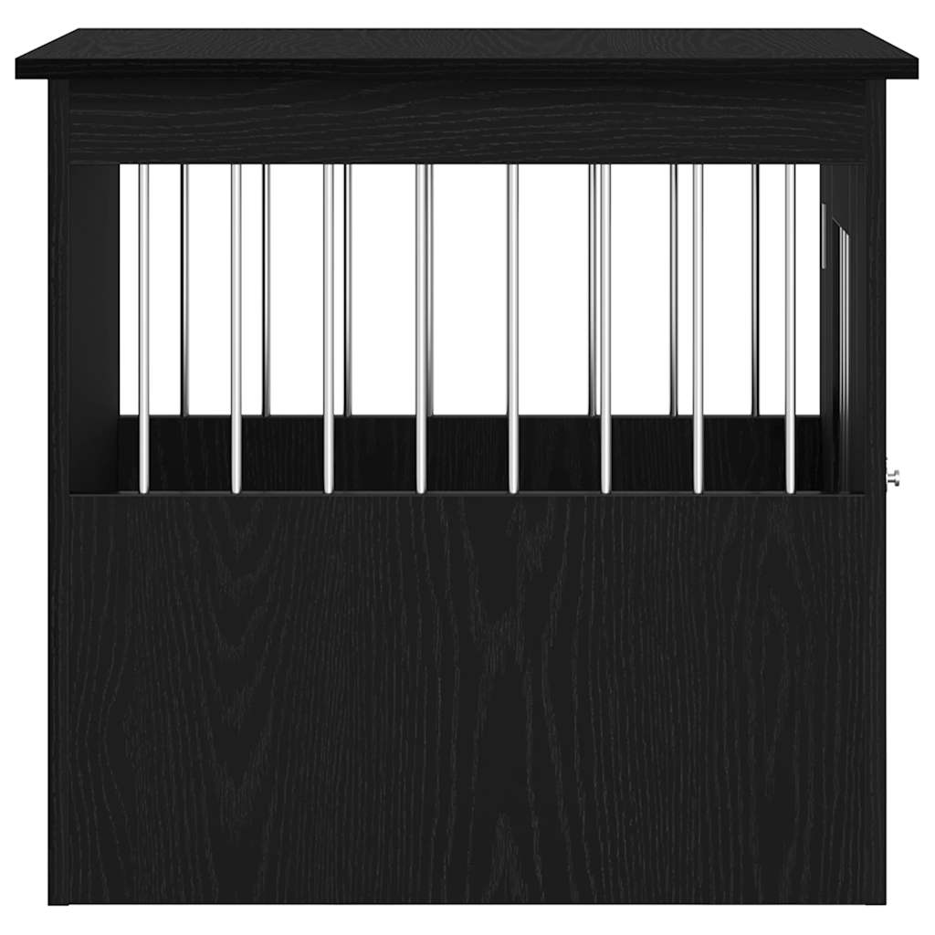 vidaXL Έπιπλα Κλουβιού για Σκύλους Μαύρο Δρυς 62 x 45 x 59 εκ. από Τεχνητό Ξύλο