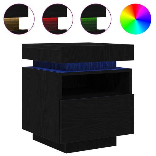 vidaXL Κομοδίνο Μαύρη Οξυά 40 x 39 x 48,5 εκ. Επεξεργασμένο ξύλο