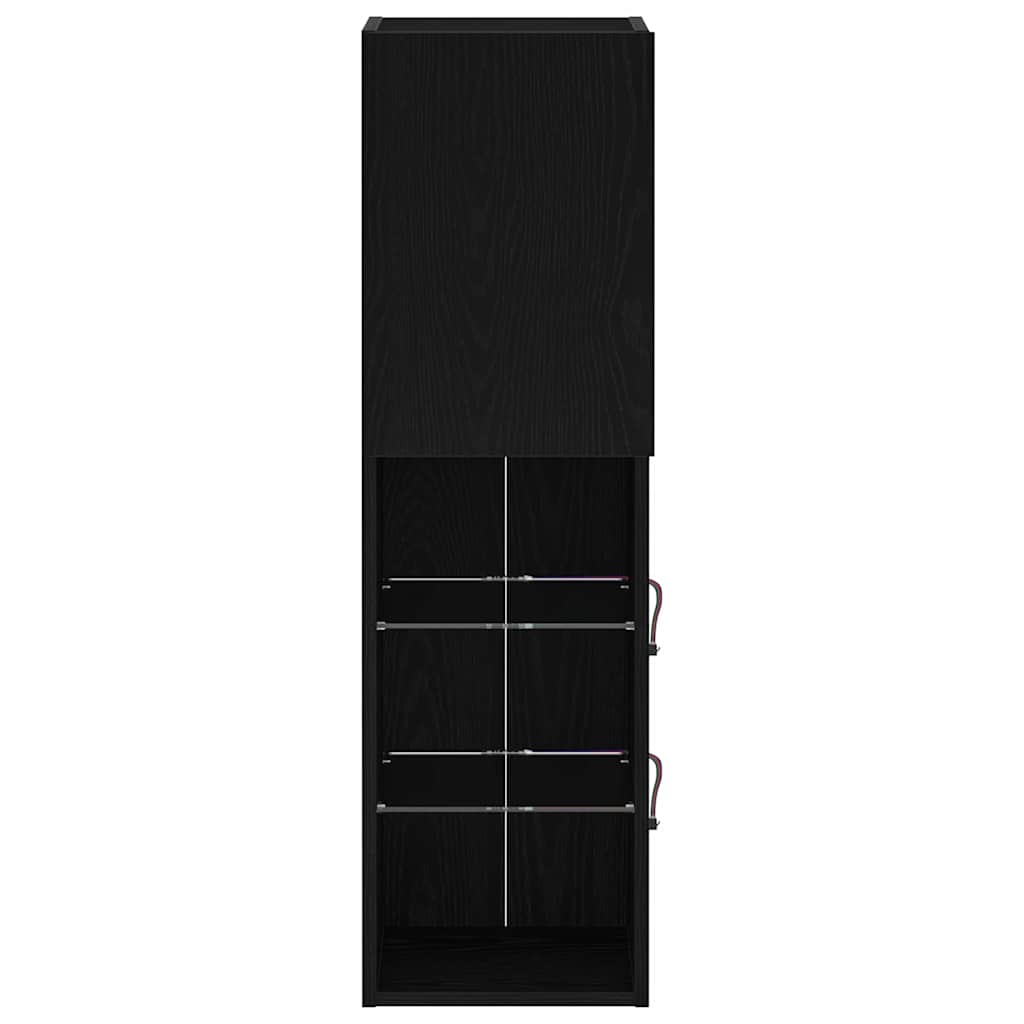 vidaXL Σετ επίπλου τηλεόρασης Επιτοίχιο Μαύρη Οξυά 30,5 x 30 x 102 εκ