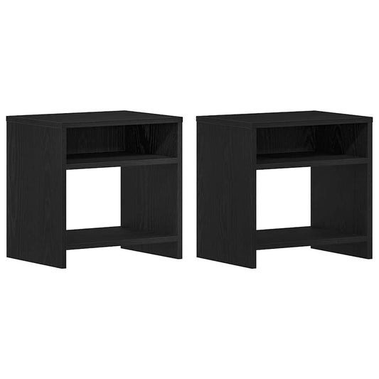 vidaXL Κομοδίνα 2 τεμ. Μαύρη Δρυς 40x30x40 εκ. από Τεχνητό Ξύλο
