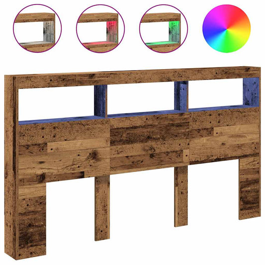 vidaXL Κεφαλάρι με Αποθηκευτικό Χώρο & LED 180x17x102 εκ.