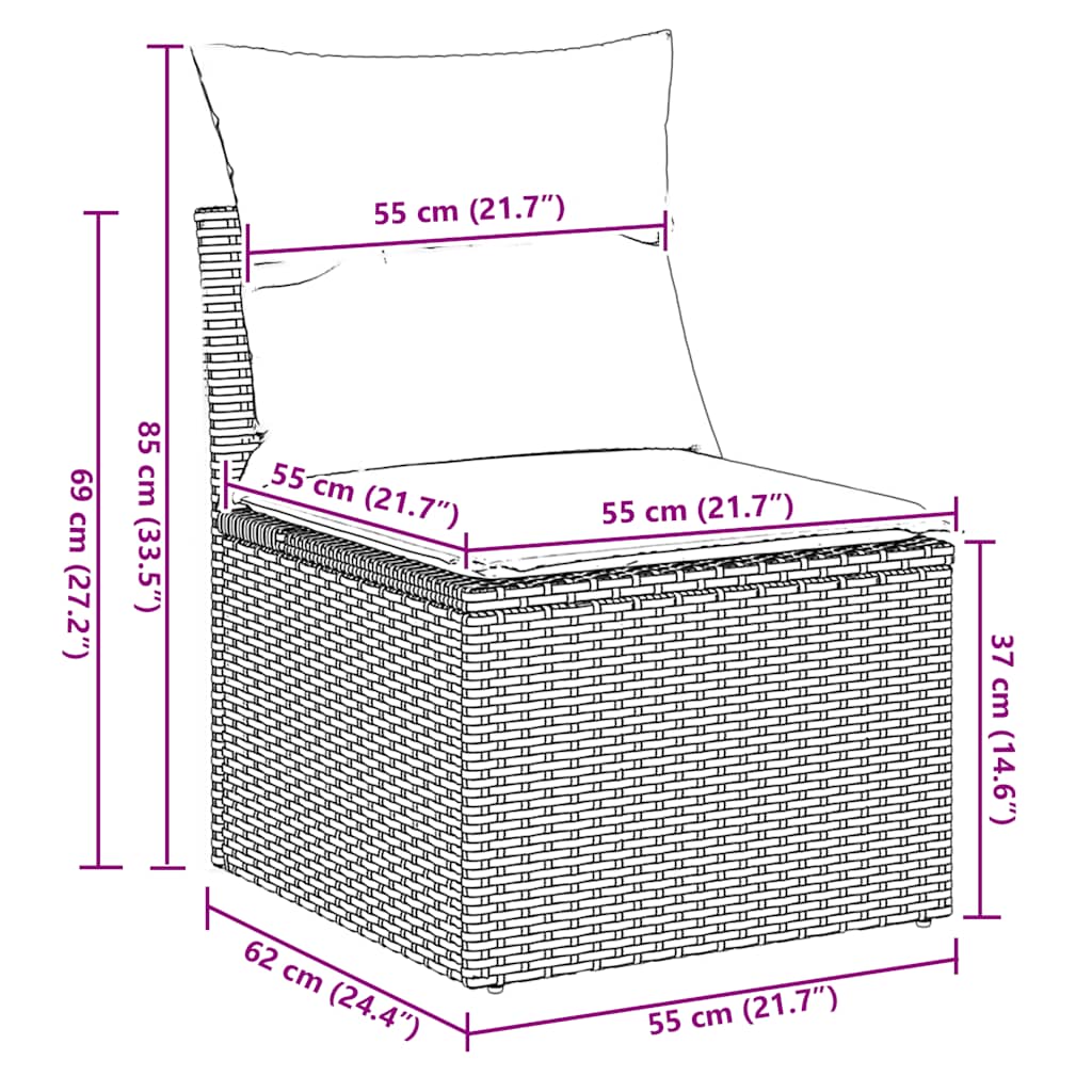 vidaXL 2 τεμαχίων σετ καναπέδες κήπου με μαξιλάρια Καστανός Ακακία