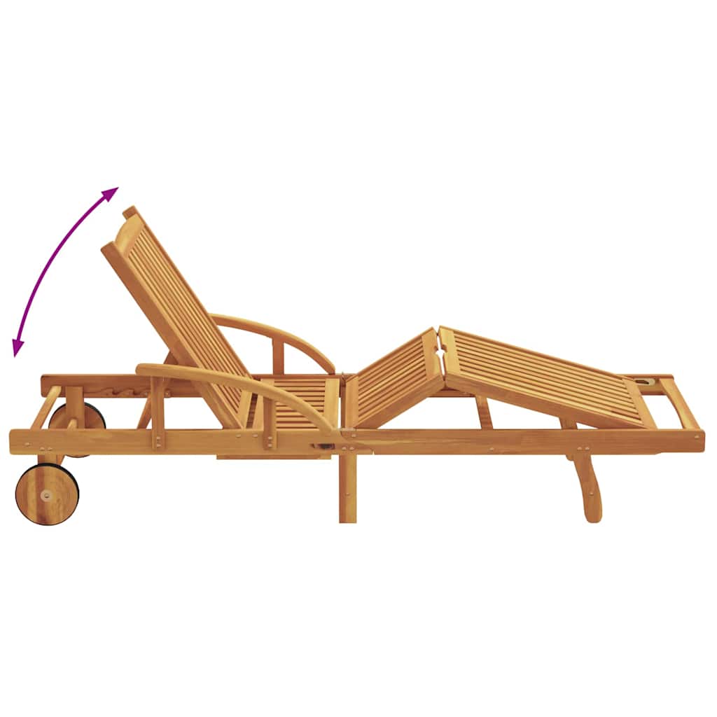 vidaXL Ξαπλώστρα με μαξιλάρι Taupe 200 x 67 x 84εκ Μασίφ ξύλο ακακίας