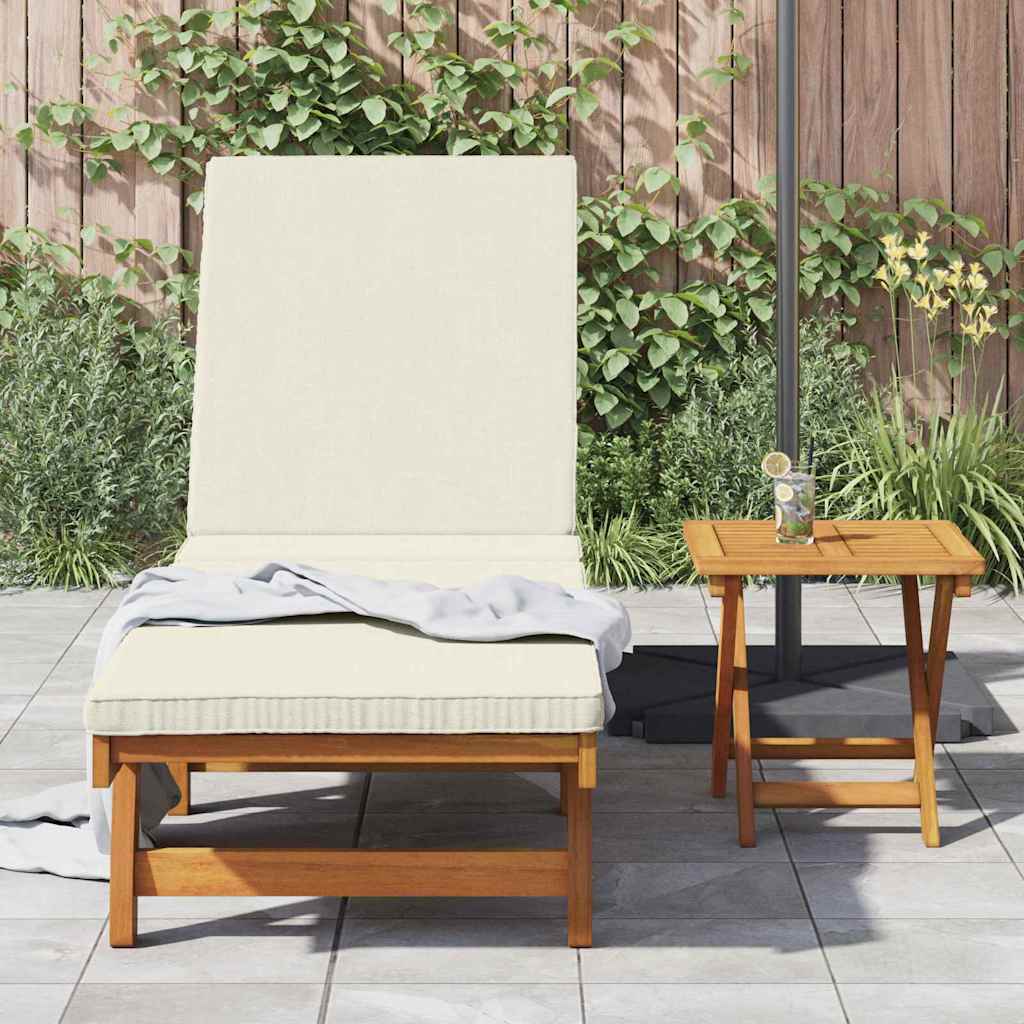 vidaXL Ξαπλώστρα Καφέ και Κρέμα 199 x 63 x 85 εκ Στερεό Ξύλο Ακακίας