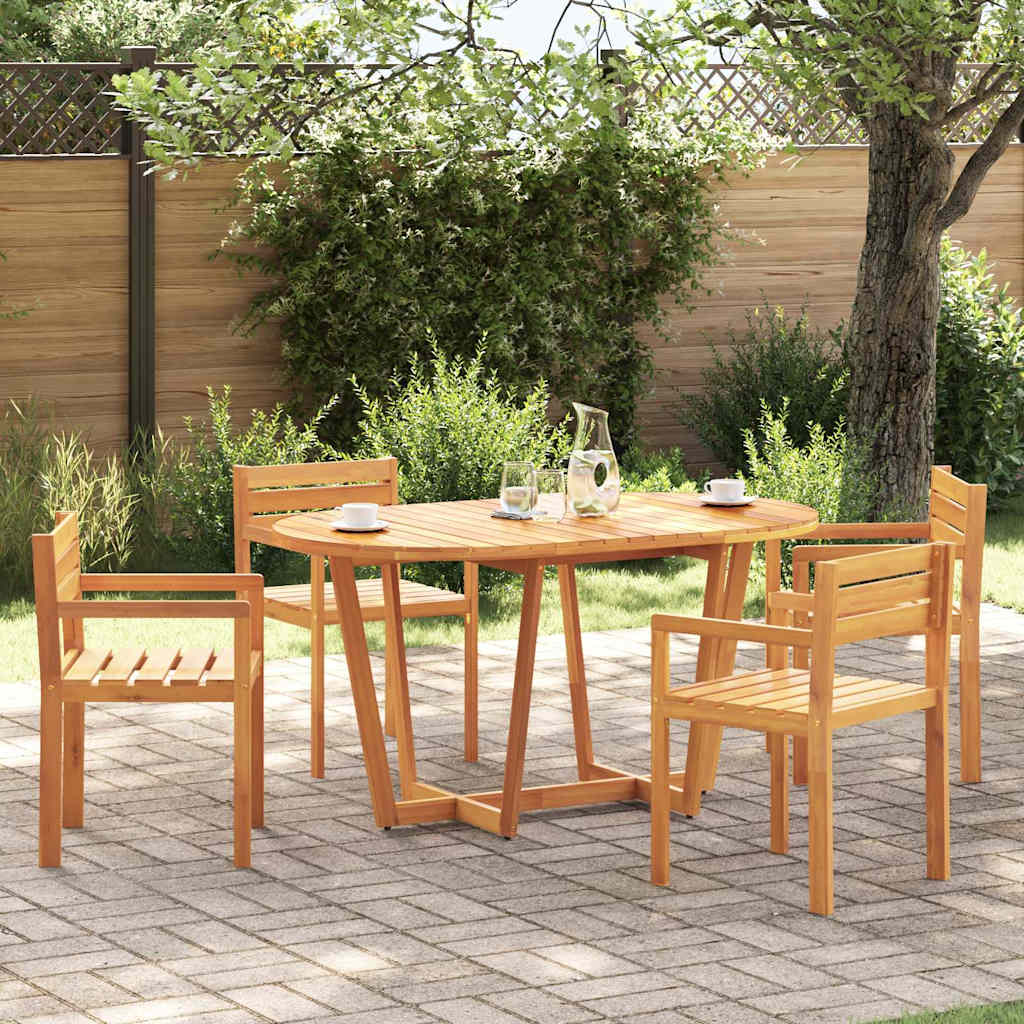 vidaXL Τραπεζαρία Κήπου Οβάλ 150 x 90 x 75 εκ. από Μασίφ Ξύλο Ακακίας