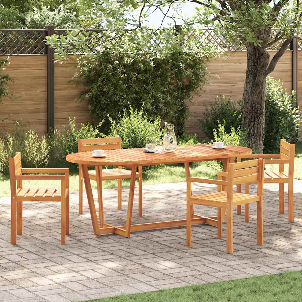 vidaXL Τραπεζαρία Κήπου Οβάλ 200 x 90 x 75 εκ. από Μασίφ Ξύλο Ακακίας