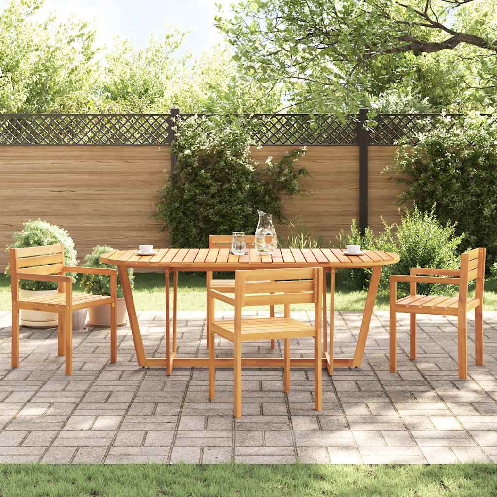 vidaXL Τραπεζαρία Κήπου Οβάλ 200 x 90 x 75 εκ. από Μασίφ Ξύλο Ακακίας