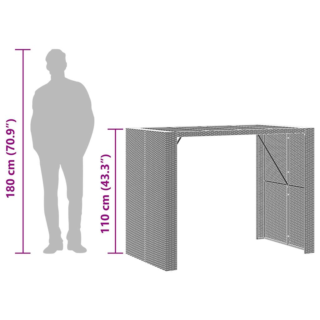 vidaXL Σετ μπαρ κήπου 5 τεμαχίων χωρίς μαξιλάρια Γκρί
